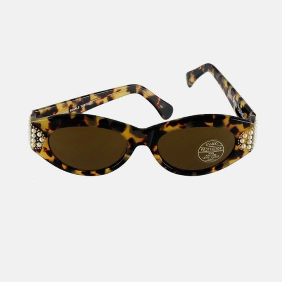 Cheryl Shuman Eyewear Wendi with Pearls Tortoise Size: 50-20-130mm Sungl… - Picture 4 of 4